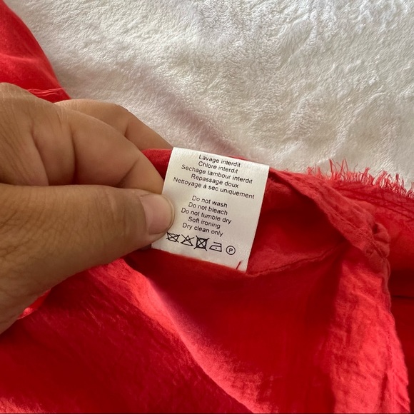 IRO Florine Poppy Red Tie Up Front Raw Hem Mini Dress - Picture 5 of 10